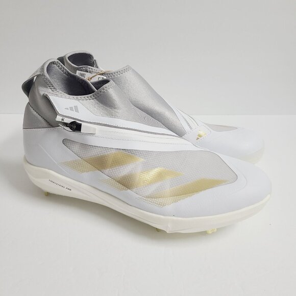 NEW Adidas Adizero Impact+ BSB Baseball Cleats IF8483 Size 13 White Gray main image 5